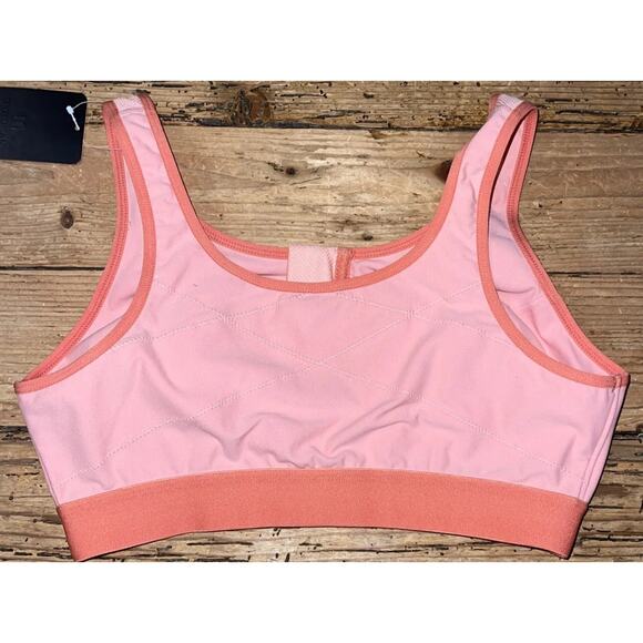 Syrokan Womens Size 36C Orange Color Block Front Zip Sports Bra NWT - Picture 2 of 7